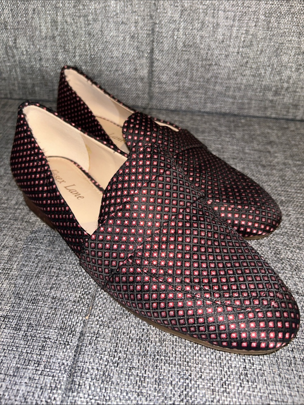 NEW - Essex Lane Pink and Black Patterned Loafers
